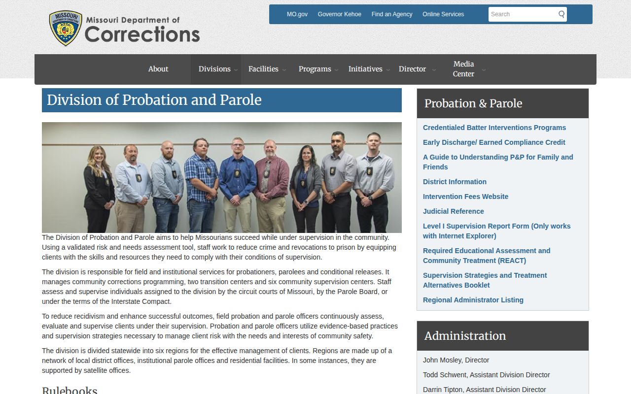Scotland County post-release supervision MODOC division overview